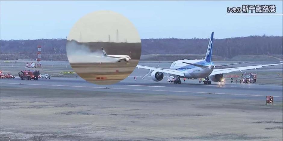 Avión aterriza de emergencia en Japón mientras le salía humo.
