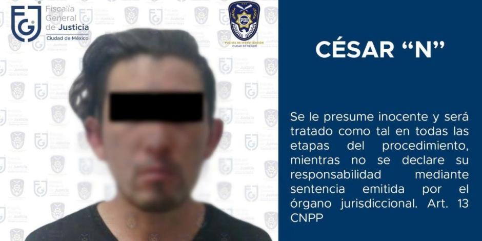 Fiscalía de CDMX aprehende a César 'N' por tentativa de feminicidio en Tlalpan.