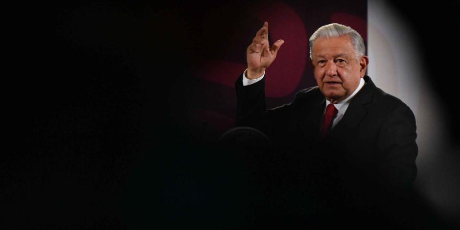 Andrés Manuel López Obrador, presidente de México, durante su intervención en la conferencia de prensa matutina en Palacio Nacional. 
FOTO: MARIO JASSO/CUARTOSCURO.COM