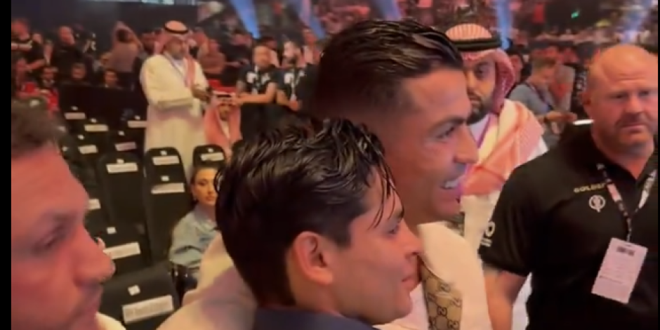 Ryan García y Cristiano Ronaldo se conocieron en una función de box.