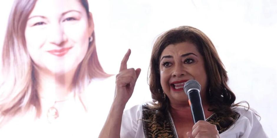 Clara Brugada presenta 20 compromisos para construir la 'ciudad feminista que soñamos'.