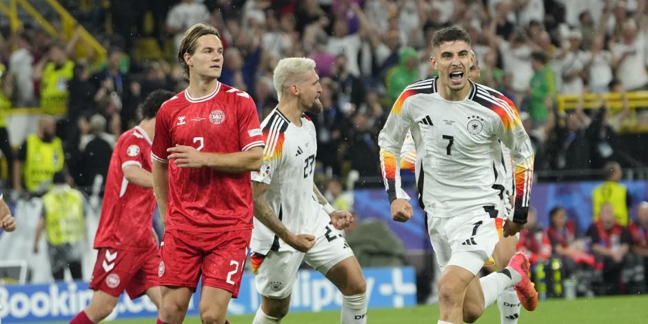 Kai Havertz celebra el primer gol de Alemania sobre Dinamarca en los octavos de final de la Eurocopa 2024