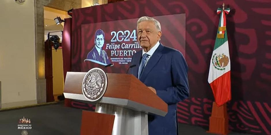 AMLO este martes en Palacio Nacional.