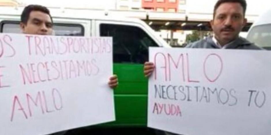 Transportistas bloquean Calzada de Tlalpan y exigen apoyos a AMLO