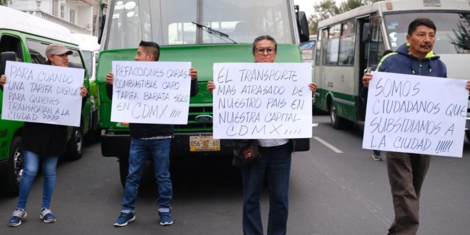 Con megamarcha, transportistas pedirán aumento de 2 pesos a tarifa