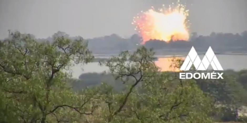 Captan momento exacto de la explosión en Zumpango (VIDEO)
