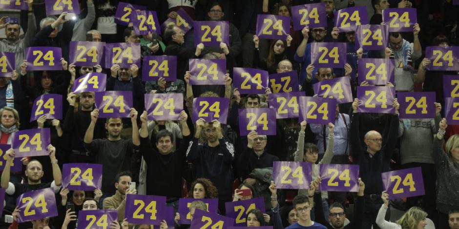 Equipo italiano de basquetbol retira número de Kobe Bryant