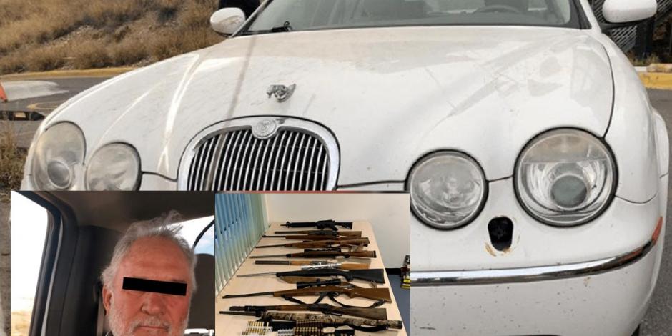 Iba en un Jaguar armado con 10 rifles, pero lo detienen en Chihuahua