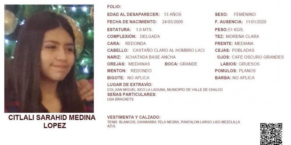 Niña de 13 años está desaparecida, salió de su casa en Valle de Chalco