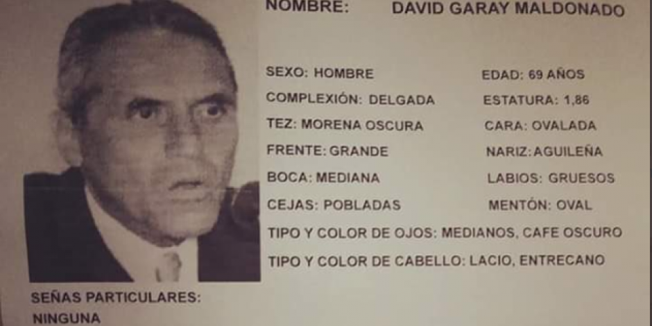 Reportan desaparecido a David Garay, exsecretario de Seguridad capitalino