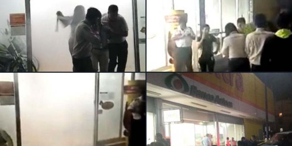 Roban tienda en Tultitlán y los dispersan con humo (VIDEO)