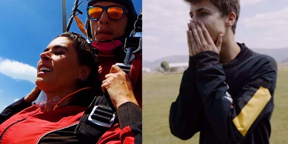 Galilea Montijo se lanza en paracaídas con Juanpa Zurita y se desmaya (VIDEO)