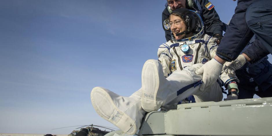 Rompe rércord primera mujer en permanecer 328 días en el espacio