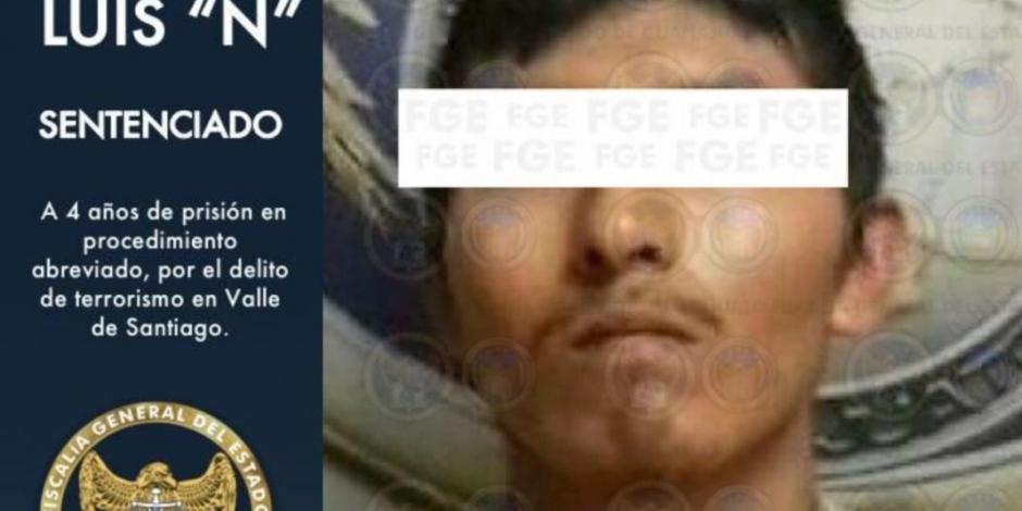 Condenan a 4 años de cárcel a terrorista en Guanajuato