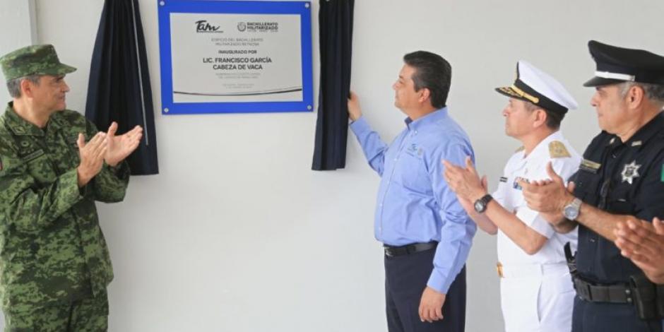 Gobernador de Tamaulipas inaugura segunda etapa del Bachillerato Militarizado Reynosa