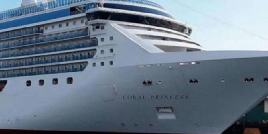 Por COVID-19, dos personas fallecieron a bordo del crucero Coral Princess