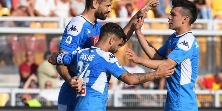 Hirving Lozano juega 17 minutos en goleada de Napoli sobre Lecce