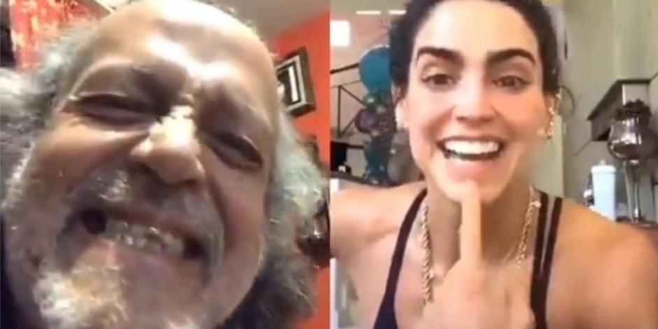 El Mastuerzo se "ejercita" con Bárbara del Regil y hace divertida parodia (VIDEO)