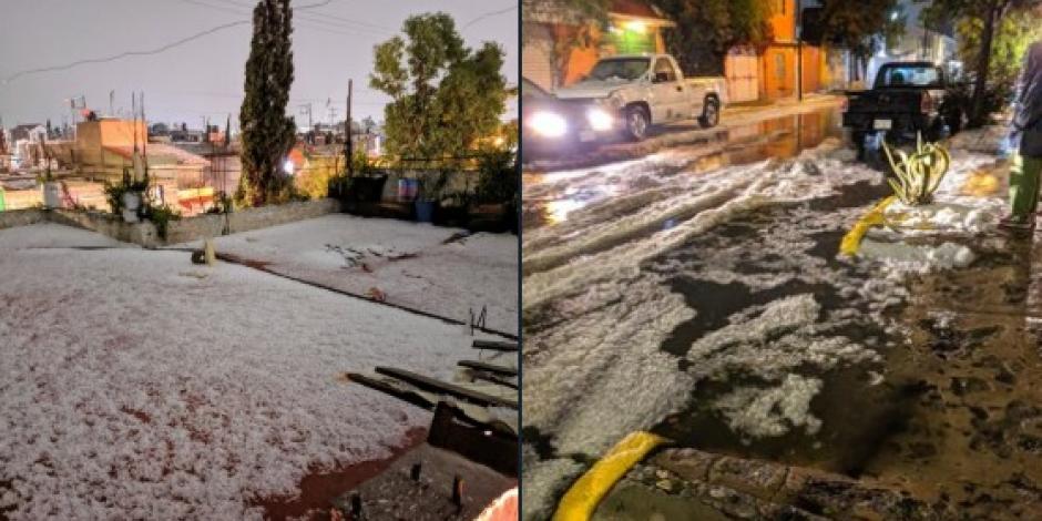 Sorprende granizo e intensa lluvia a habitantes de Ecatepec (VIDEOS)