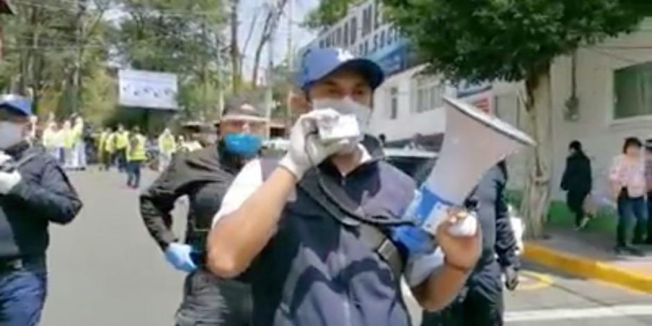 Con altavoz advierten: zona Centro de Cuajimalpa, "de alto riesgo de contagio"
