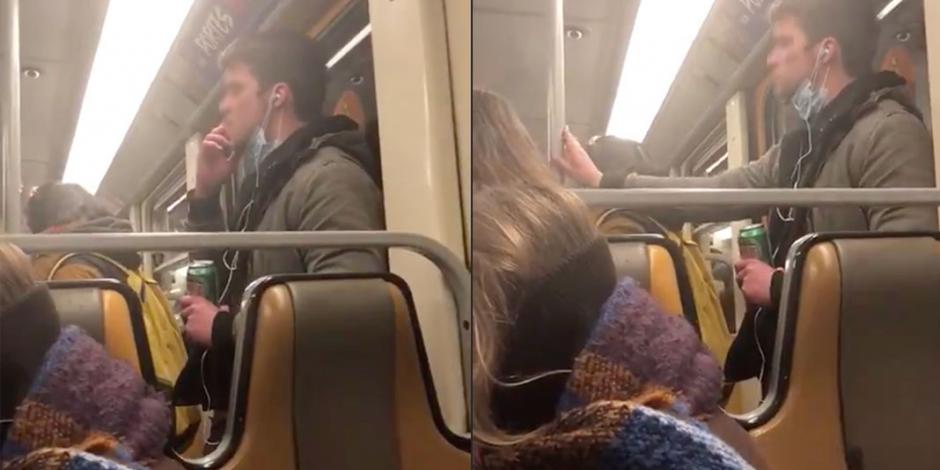 Hombre genera pánico en el Metro al fingir coronavirus (VIDEO)
