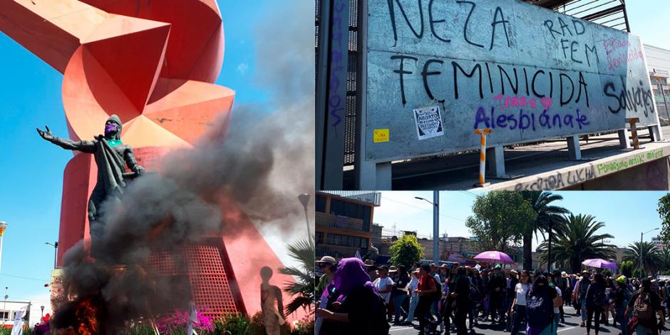 Mujeres toman calles de Cd. Neza contra violencia de género (FOTOS)