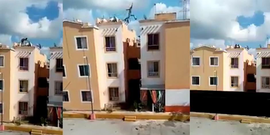 ¡Como Spider-man!, ladrón huye saltando entre edificios en Cancún (VIDEO)