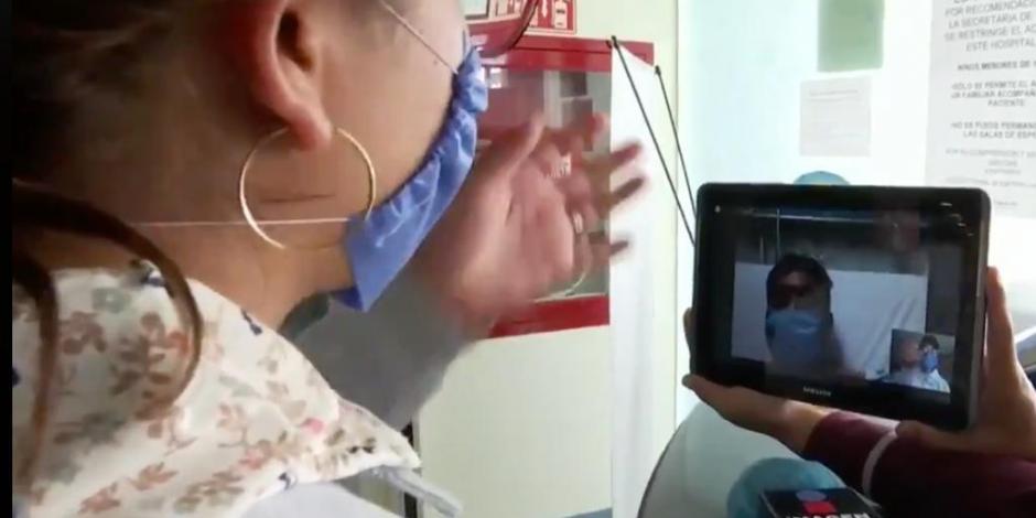 "Te amamos mucho" dicen a pacientes con COVID-19 por videollamada
