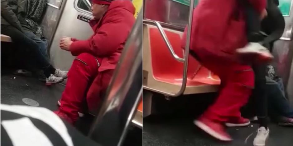 Intentan secuestrar a mujer mientras dormía en el Metro (VIDEO)