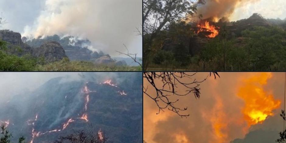 Cerro en Tepoztlán arde durante más de 10 horas (VIDEOS)