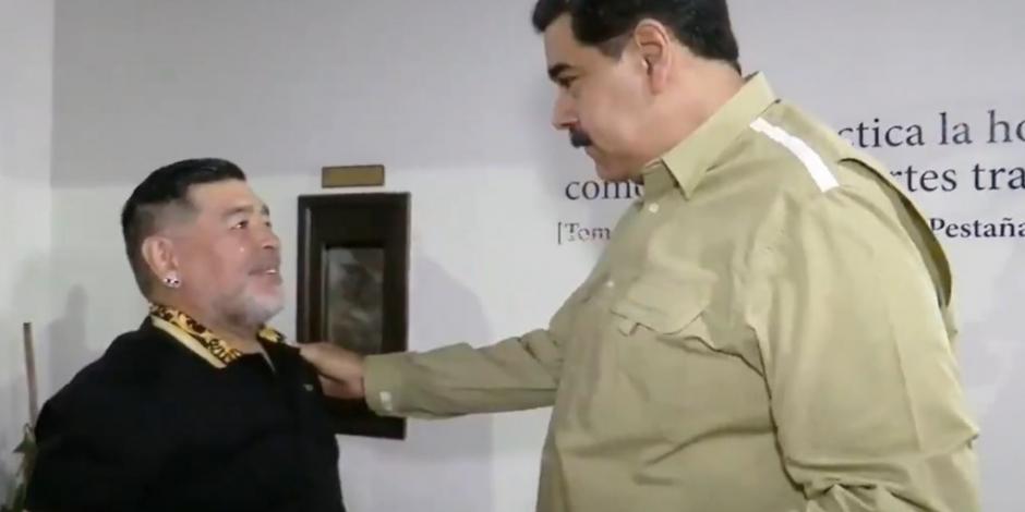 Maradona se reúne con Nicolás Maduro en Venezuela