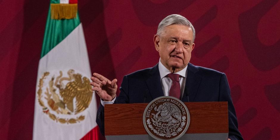 Andrés Manuel López Obrador, durante la conferencia matutina en el Palacio Nacional.