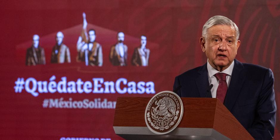 Andrés Manuel López Obrador durante la conferencia matutina en el Palacio Nacional.