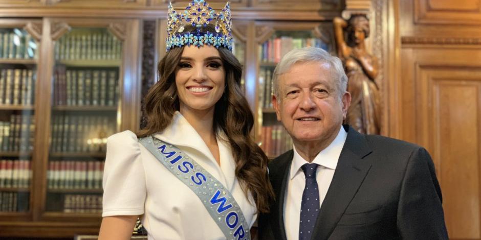 VIDEO: AMLO se reúne con Miss Mundo en Palacio Nacional