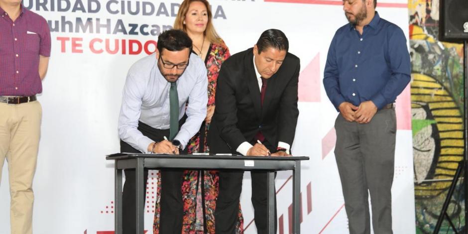 Firma Víctor Hugo Romo acuerdo por la seguridad con la Cuauhtémoc y Azcapotzalco
