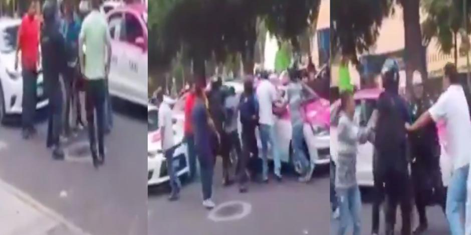 VIDEO: Taxistas golpean a repartidores de UberEats en Polanco