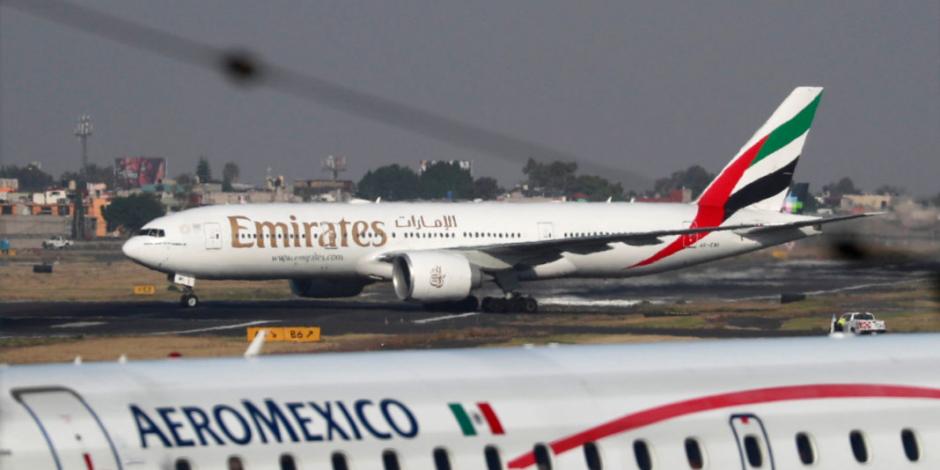 Aterriza en México primer vuelo de Emirates Airlines