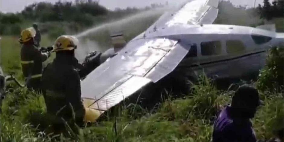 Desplome de avioneta en Apodaca, Nuevo León, deja un herido