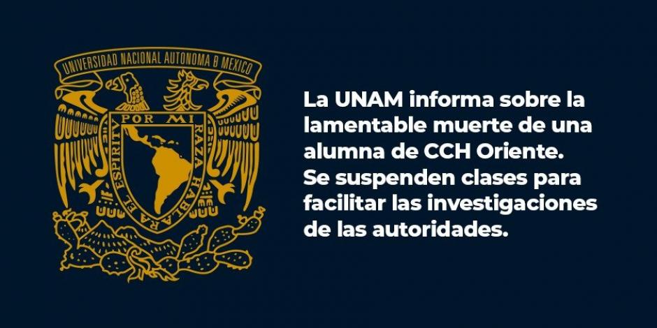Procuraduría capitalina ya investiga muerte de alumna del CCH Oriente
