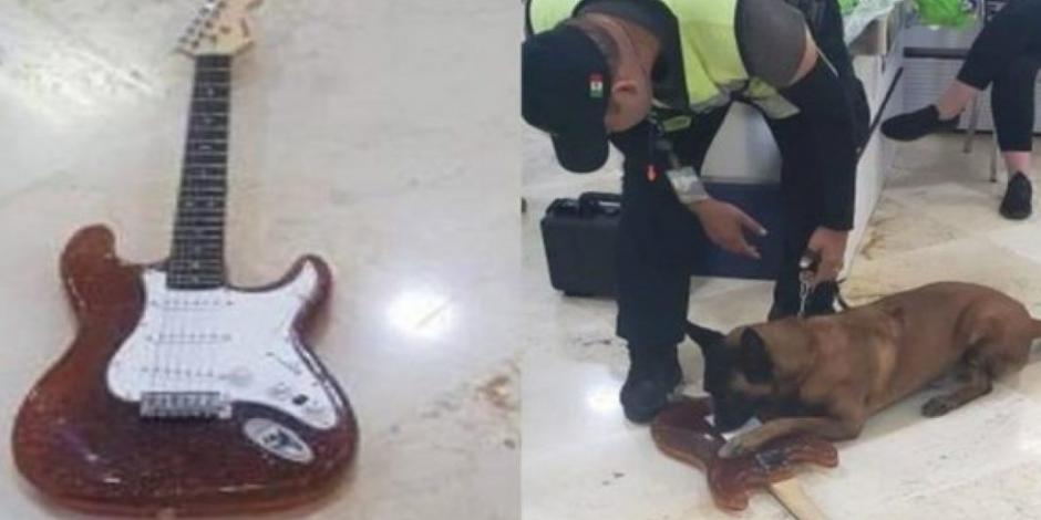 Confiscan en Aeropuerto de Cancún guitarra...hecha de cocaína