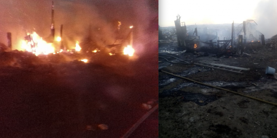 Dos muertos deja incendio en el Bordo de Xochiaca