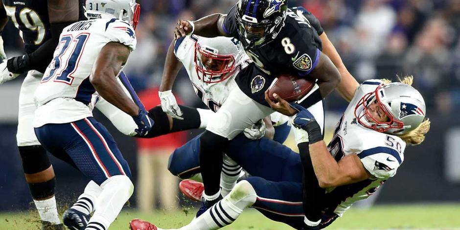 Ravens doblegan a Patriots y les quitan el invicto en Temporada 100