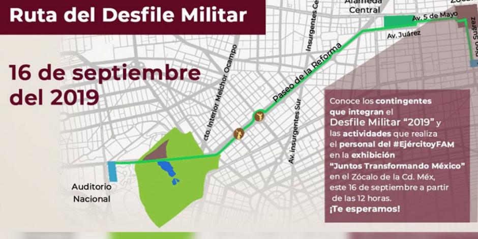Esta es la ruta que seguirá el desfile militar del 16 de septiembre
