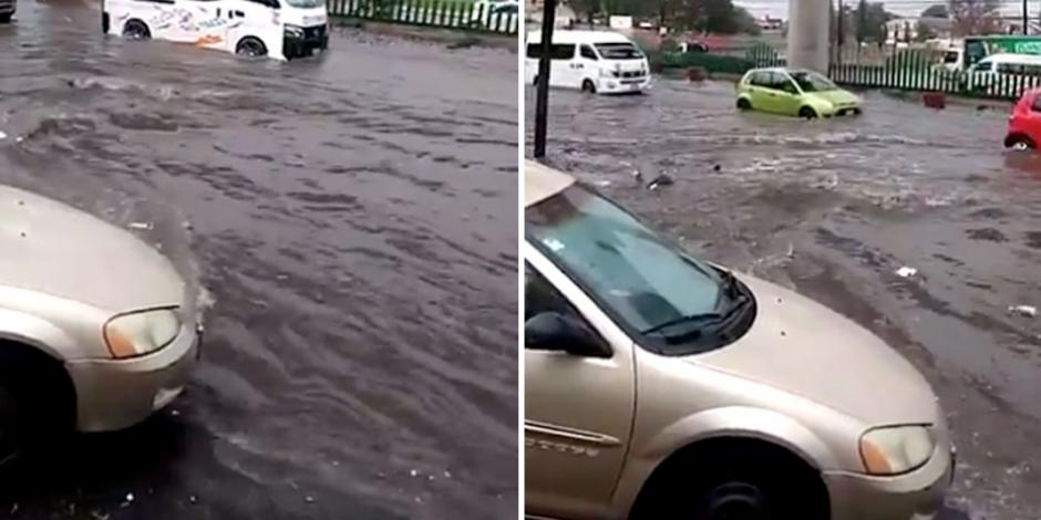 VIDEO: Tormenta inunda avenida López Portillo en Coacalco