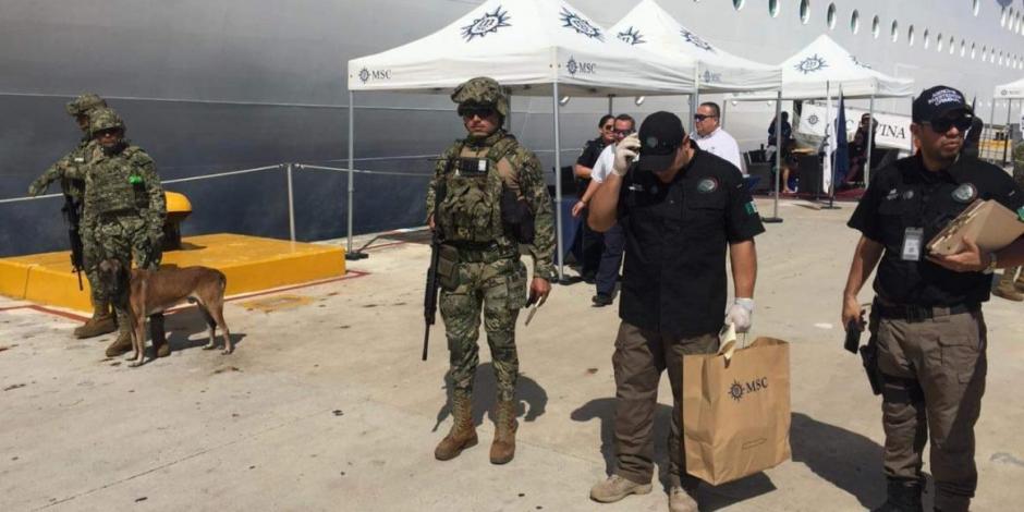 Arriba a Cozumel un crucero de lujo cargado con 6 kilos de cocaína