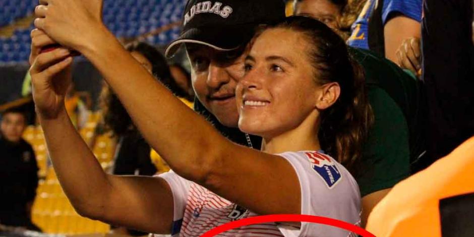 FOTO: Aficionado aprovecha selfie para tocarle los senos a jugadora