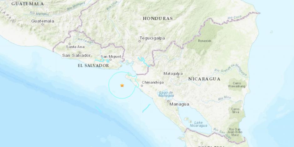Temblor de 5.7 sacude costas de Nicaragua y El Salvador