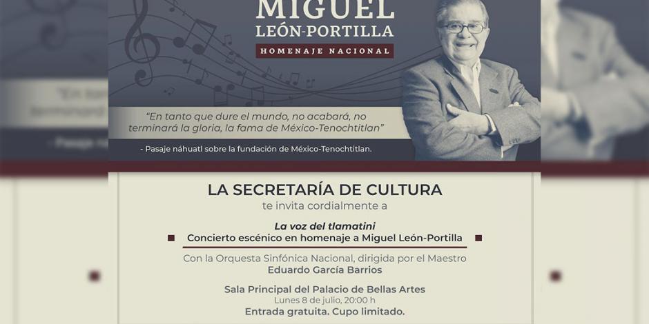 Realizan concierto escénico en homenaje a León-Portilla