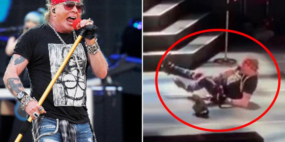 Axl Rose sufre aparatosa caída durante show de Guns N' Roses (VIDEO)