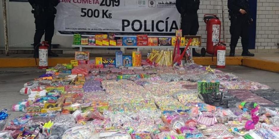 VIDEO: Decomisan 500 kilos de pirotecnia en Venustiano Carranza
